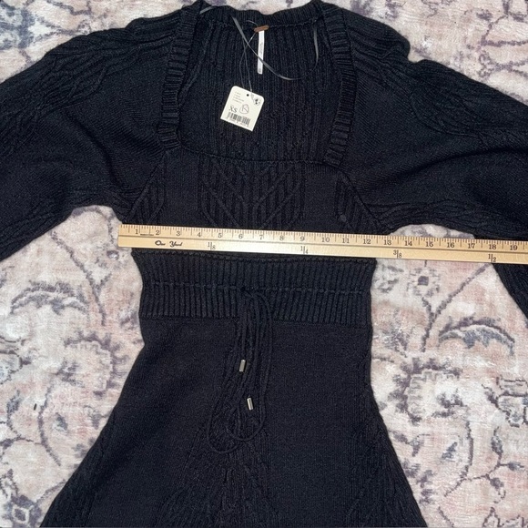 NWT Free People Emmaline Mini Sweater Dress Black Size XS - Picture 7 of 10